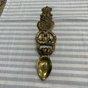 Vintage Brass Commemorative Spoon Prince Charles and Diana Wedding